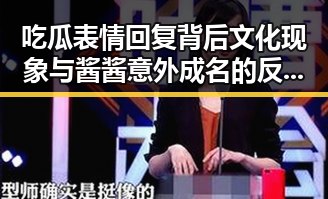 吃瓜表情回复背后文化现象与酱酱意外成名的反差带来新娱乐热潮